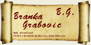 Branka Grabović vizit kartica